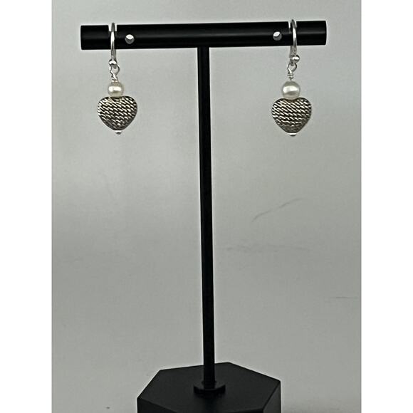Nadine Leo Mississippi River Pearl Co Sterling Silver Pearl Earrings - Picture 1 of 2
